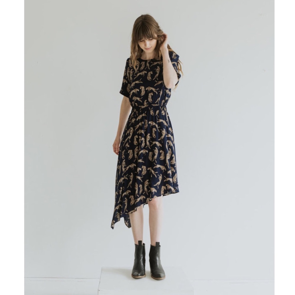 Just Female Leopard Print Long Wells Dress